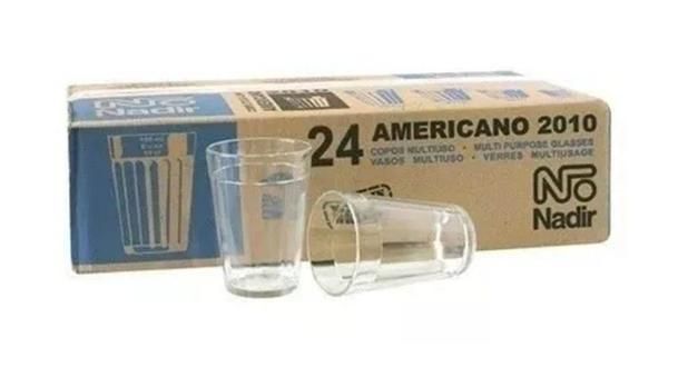 Jogo de Copos Americano de Vidro 190ml Com 24 Unidades Nadir em